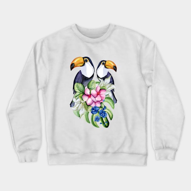 Toucans Crewneck Sweatshirt by JuliaBadeeva